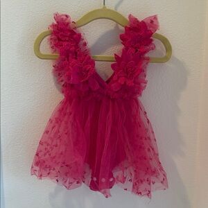 0-3M Pink Floral Tulle Photoshoot Dress